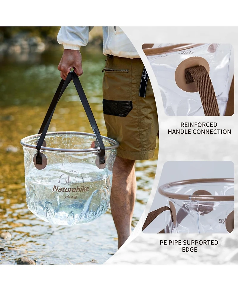 Naturehike Collapsible Bucket, Folding Bucket Wash Basin with Handle