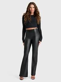 Freddy Women's Faux Leather High-Rise Sculpting Super Flares
