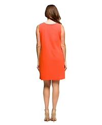 24seven Comfort Apparel Women's Solid Color Sleeveless Mini Shift Dress