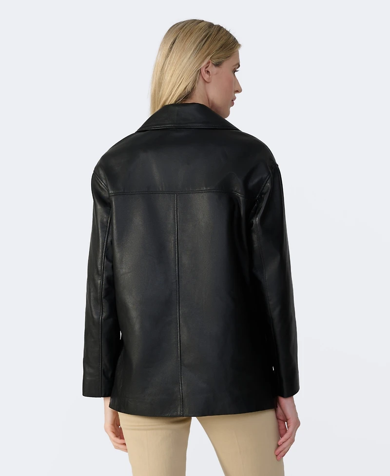 Furniq Uk Women's Relaxed Leather Jacket, Created for Macy's
