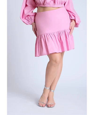 Eloquii Women's Full Poplin Mini Skirt