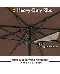 Gymax Outdoor Patio Umbrella Modern Table w/8 Heavy Duty Ribs Sun-proof