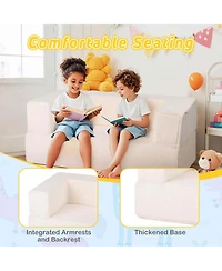 Modular Kids Sofa Children's Couch/High Chair with Armrests Washable Cover