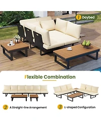 Mondawe Outdoor Sectional Sofa Set Patio Conversation with Adjustable Reclining Seats
