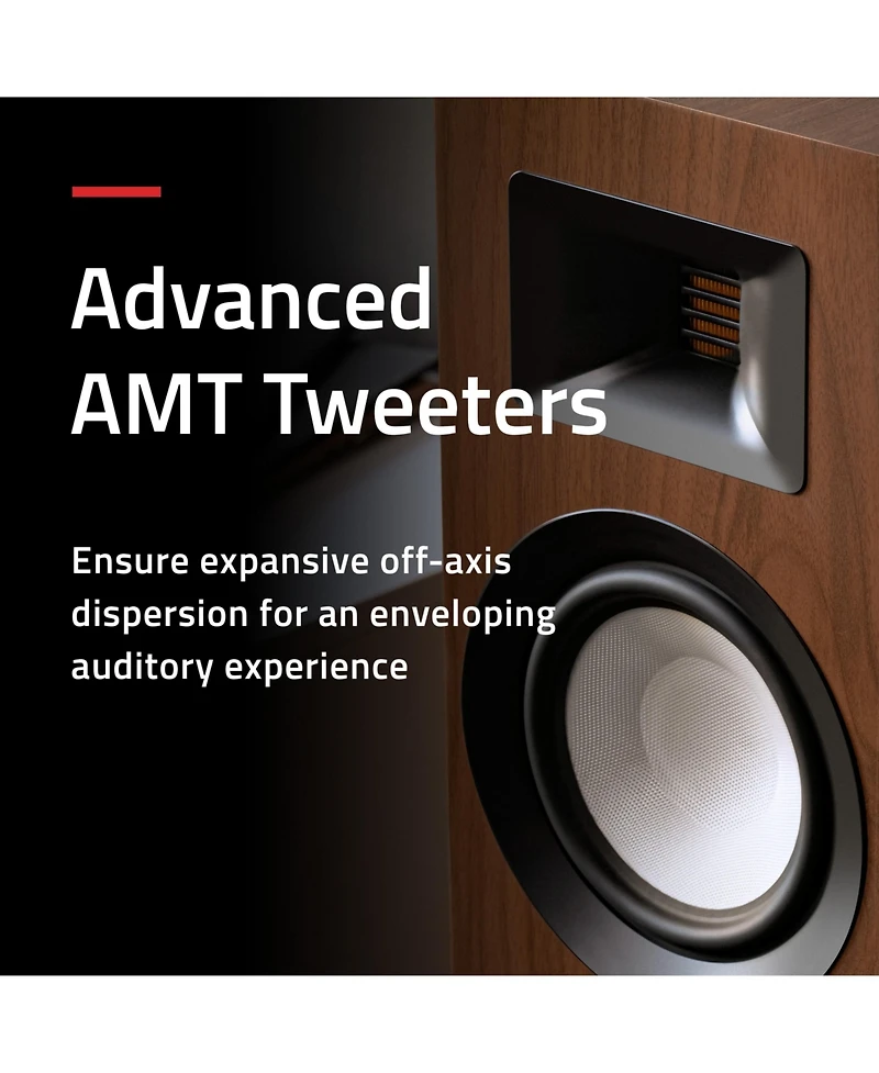 Fluance Ri91 Reference Stereo Powered Floorstanding Tower Speakers with High Performance Amt Tweeters, 2x6.5" Drivers, 150W Amplifier for Turntable, T