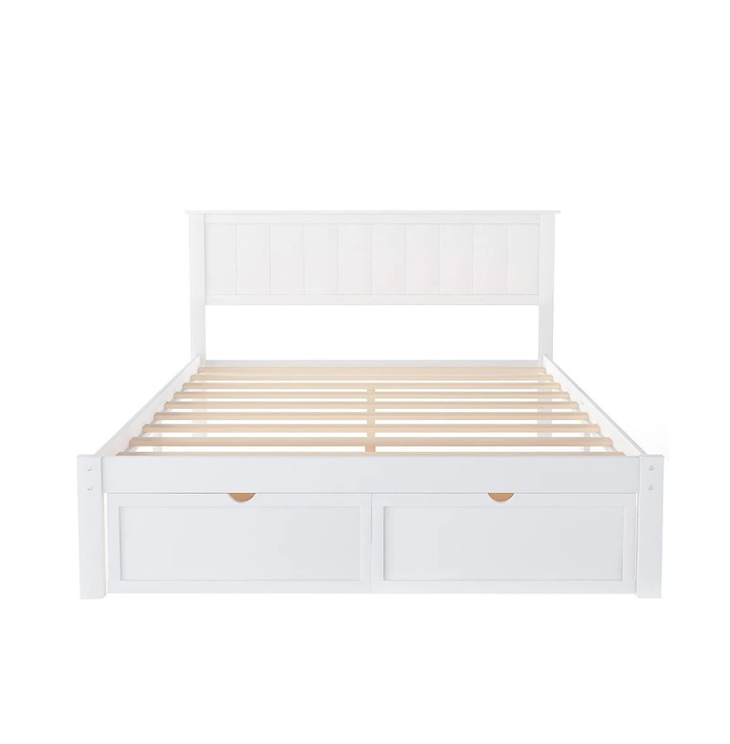 Platform Bed in Solid and Engineered Wood for Modern or Classic Bedrooms
