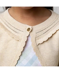 Hope & Henry Girls Organic Cropped Special Detail Sweater Cardigan