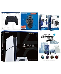 Sony Playstation 5 Slim Digital with Extra Volcanic Red Controller, Plantronics Headset, Trigger Stop Kit