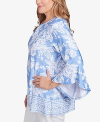 Ruby Rd. Plus Size Puff Print Ruffle Top