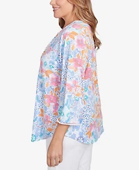 Ruby Rd. Plus Floral Puff Print Top