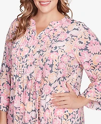 Ruby Rd. Plus Ruffle Sleeve Henley Top