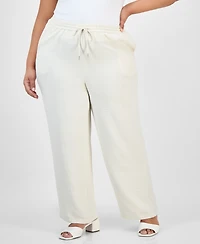 Jones New York Plus Size Drawstring Wide-Leg Pants