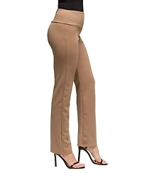 24seven Comfort Apparel Women's Comfortable Stretch High Waist Dress Pants