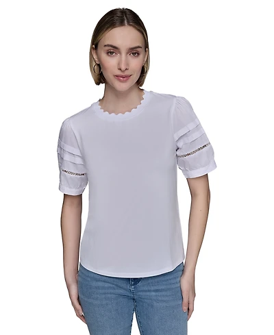 Karl Lagerfeld Paris Women's Logo-Trim Top