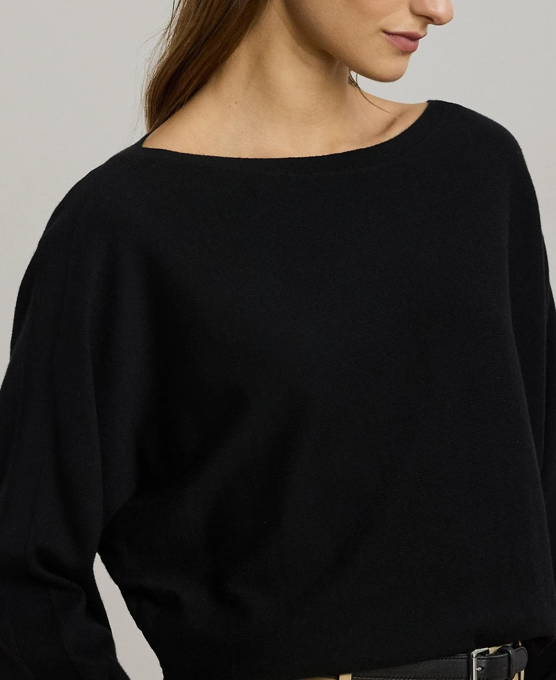Lauren Ralph Women's Cotton-Blend Dolman-Sleeve Sweater