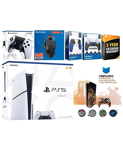 Sony Playstation 5 Slim Disc with Extra Edge Controller, Plantronics Headset, Trigger Stop Kit