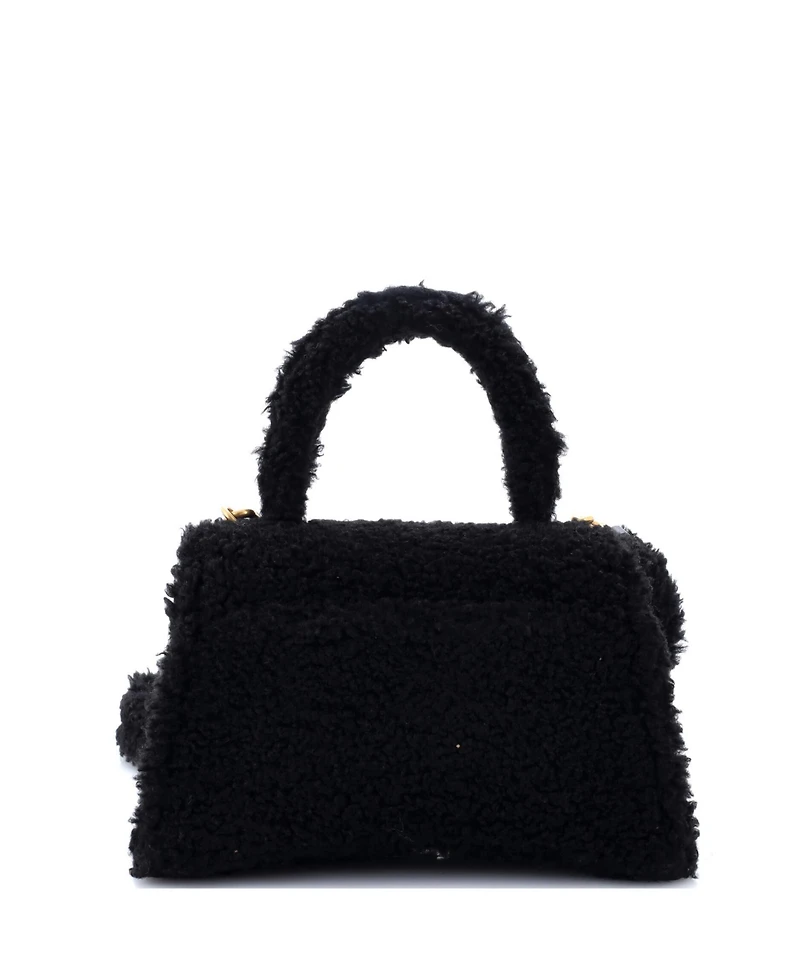 Pre-Owned Balenciaga Small Fluffy Hourglass Top Handle Bag Fur