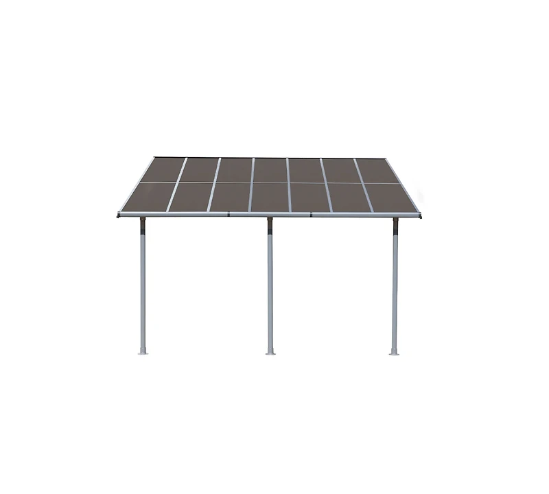 Aoodor 10' x 12.8' Wall Mount Gazebo Outdoor Pergola Polycarbonate Gazebo Panels Canopy