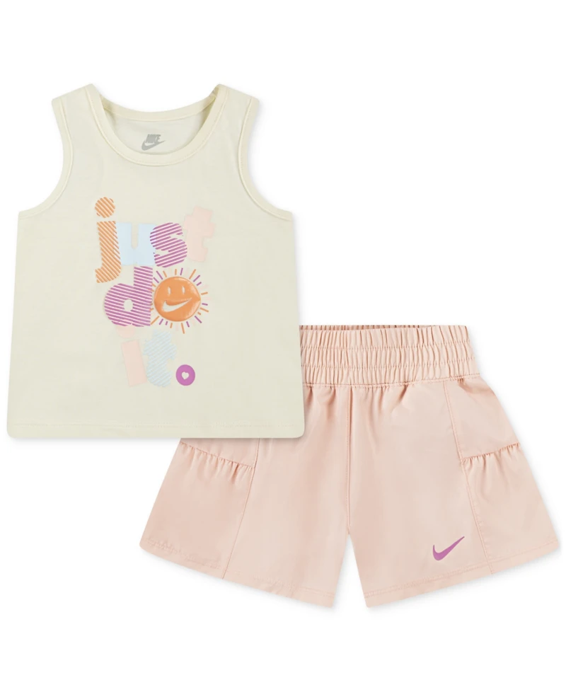 Nike Toddler Girls Sunny Swoosh Tank Top & Shorts, 2 Piece Set