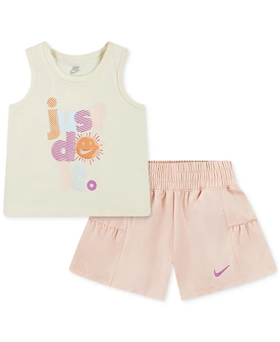 Nike Toddler Girls Sunny Swoosh Tank Top & Shorts, 2 Piece Set