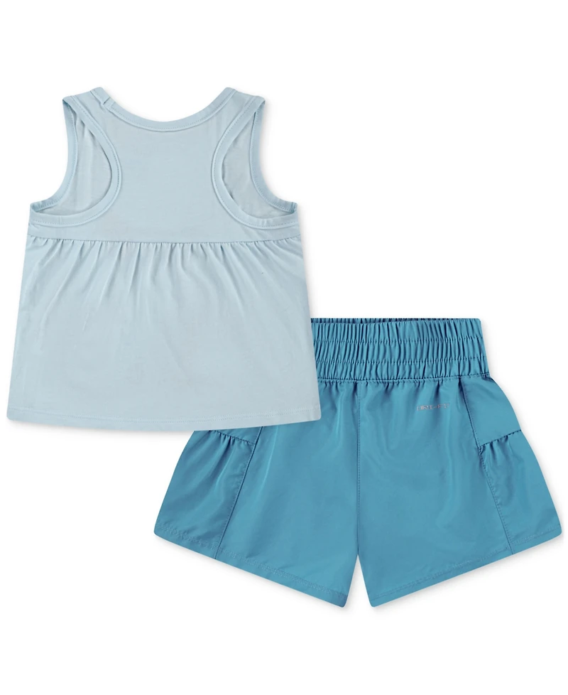 Nike Toddler Girls Sunny Swoosh Tank Top & Shorts, 2 Piece Set
