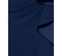 Betsy & Adam Women's Square-Neck Cascading-Ruffle Gown