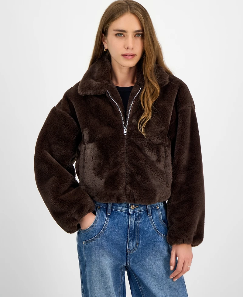 Jou Juniors' Faux-Fur Bomber Jacket
