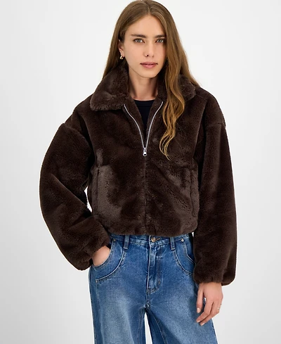 Jou Juniors' Faux-Fur Bomber Jacket
