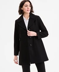 Anne Klein Women's Single-Breasted Notched-Collar Peacoat