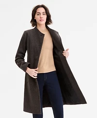 Anne Klein Women's Asymmetric Button-Front Belted Coat
