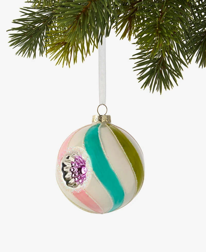 Holiday Lane Pastel Shine Rainbow Reflector Ball Ornament, Macy's Exclusive