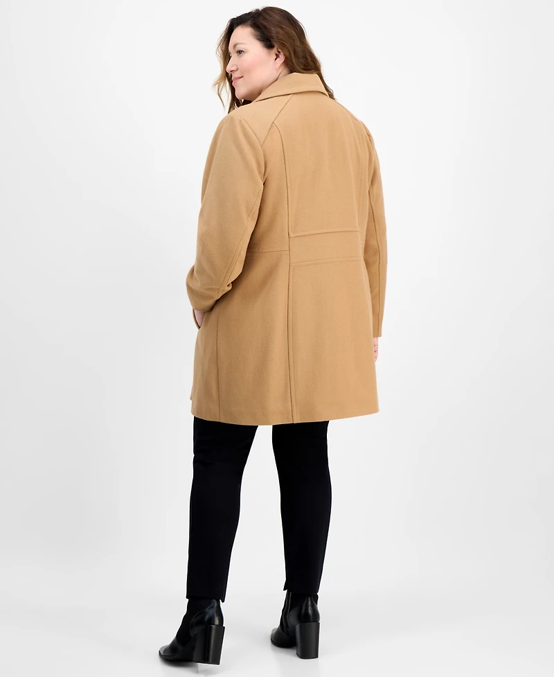 Anne Klein Plus Double-Breasted Peacoat, Exclusively at Macy's