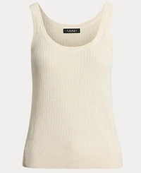 Lauren Ralph Women's Rib-Knit Linen-Blend Sweater Tank Top