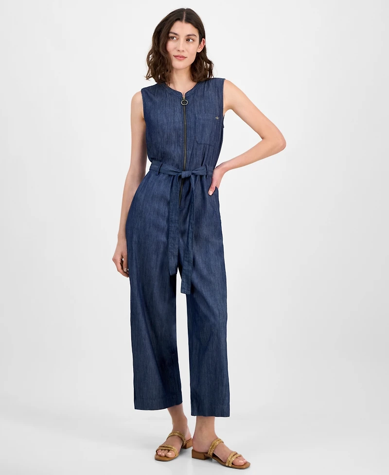Tommy Hilfiger Women's Belted Zip-Front Jumpsuit