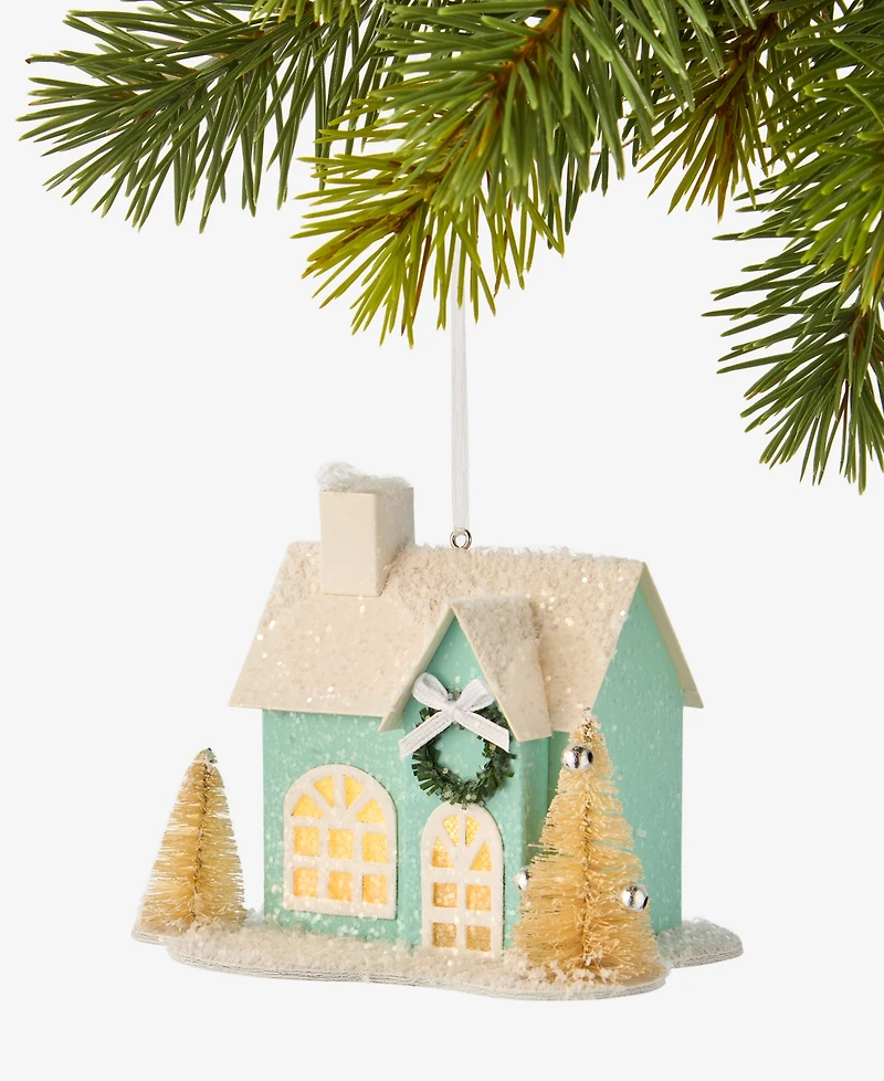 Holiday Lane Pastel Shine Light-Up House Ornament, Macy's Exclusive