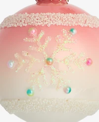 Holiday Lane Sugar Plum Glass Snowflake Ball Ornament, Macy's Exclusive