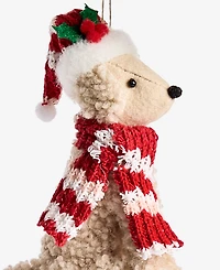 Holiday Lane Pets Golden Dog with Santa Hat Ornament, Macy's Exclusive
