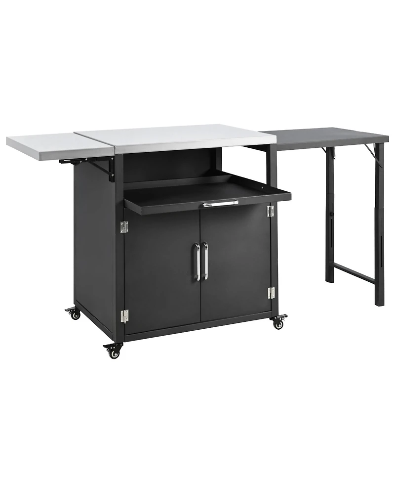 Mondawe Versatile Outdoor Cabinet with Folding & Expandable Work Surfaces