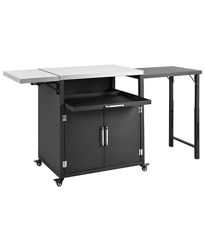 Mondawe Versatile Outdoor Cabinet with Folding & Expandable Work Surfaces