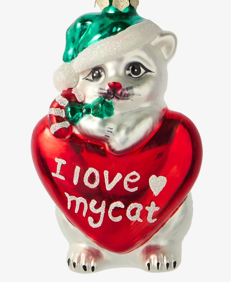 Holiday Lane Pets Glass Cat Ornament, Macy's Exclusive
