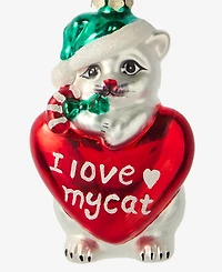 Holiday Lane Pets Glass Cat Ornament, Macy's Exclusive