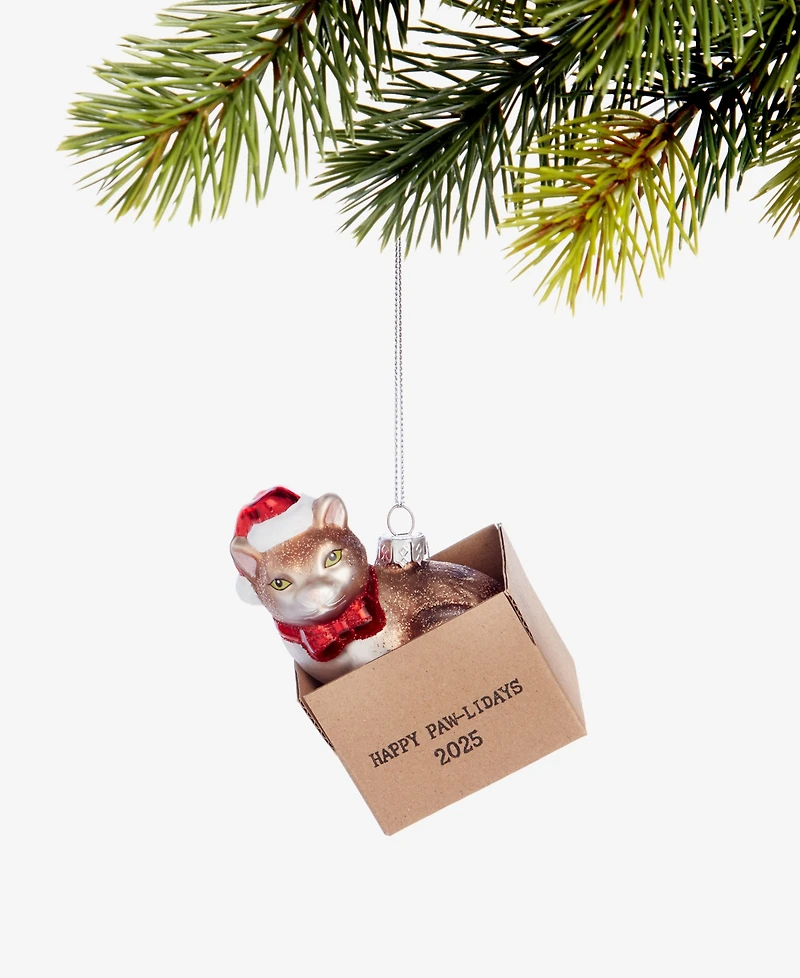 Holiday Lane Pets Cat in Box Ornament, Macy's Exclusive