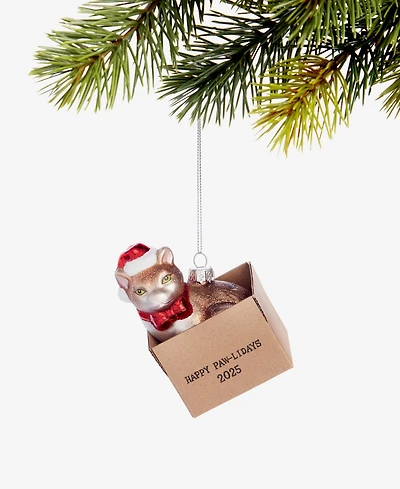 Holiday Lane Pets Cat in Box Ornament, Macy's Exclusive