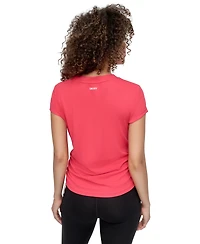 Dkny Sport Women's Crewneck Short-Sleeve Side-Ruched Top