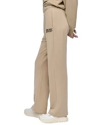 Dkny Sport Women's Rhinestone-Logo High-Rise Straight-Leg Pants