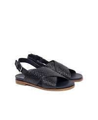 Leather Woven Crossover Sandal