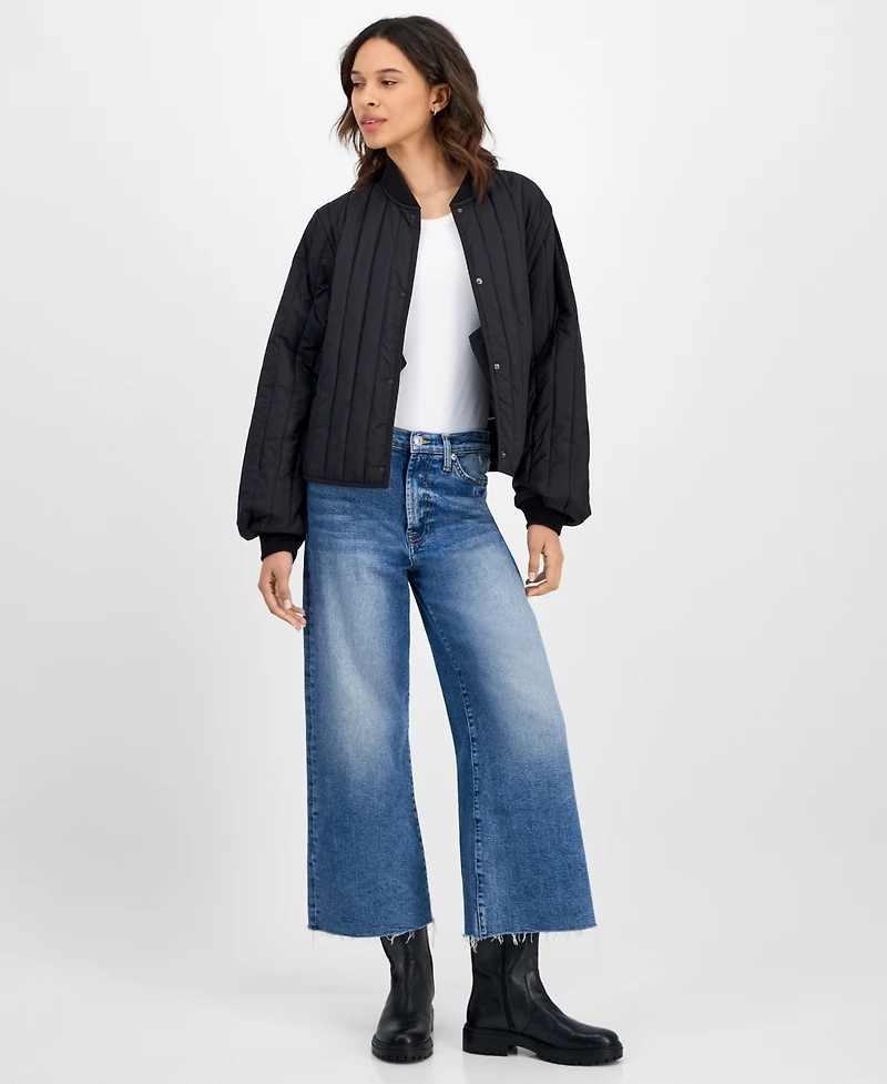 Rains Women's Stand-Collar Bomber Jacket