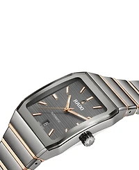 Rado Unisex Swiss Automatic Anatom Rose Gold Pvd Stainless Steel & Gray Ceramic Bracelet Watch 33mm