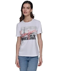Karl Lagerfeld Paris Womens Bonjour Paris Graphic T Shirt P Xs Xl
