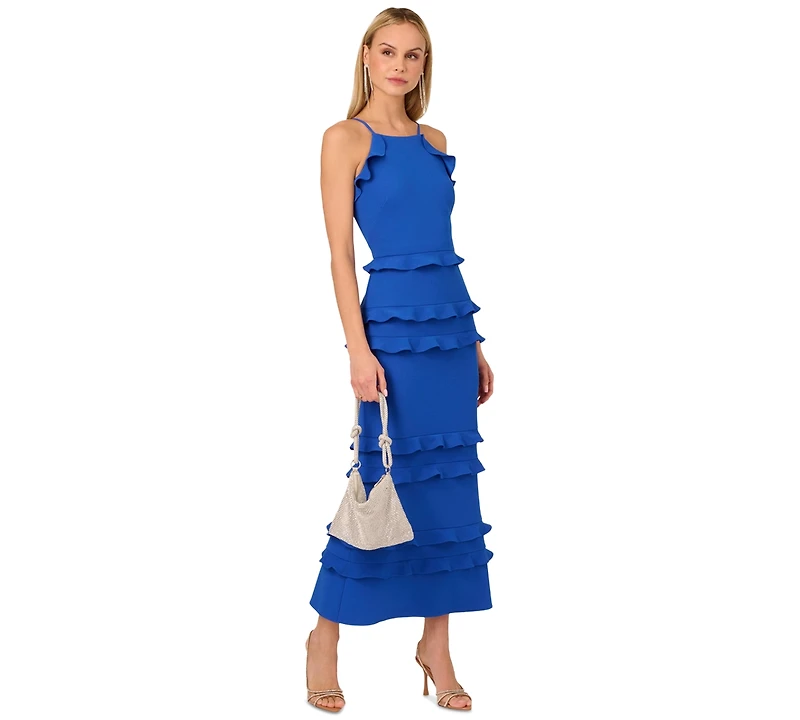 Adrianna Women's Tiered-Ruffle-Trim Crepe Dress